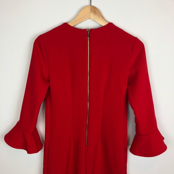 Ann Taylor Red Flared Sleeve Dress - Picture 4 of 7